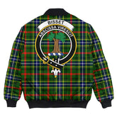 Clan Bisset Tartan Crest Bomber Jacket KG29 Bisset Tartan Tartan Bomber Jacket